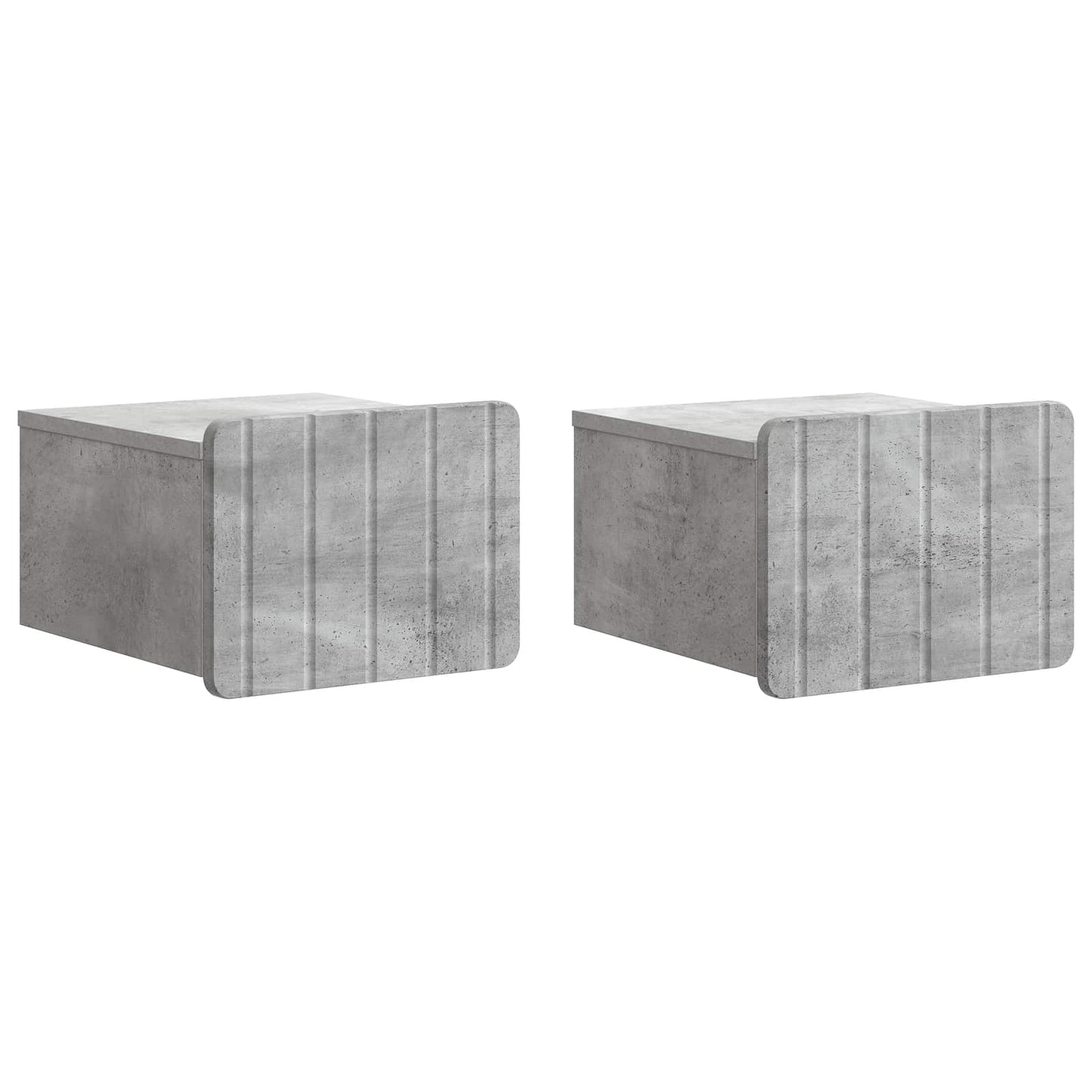 Wandbeugel Bedkast met lade 2 pcs Betongrijs 33 x 34,5 x 24 cm