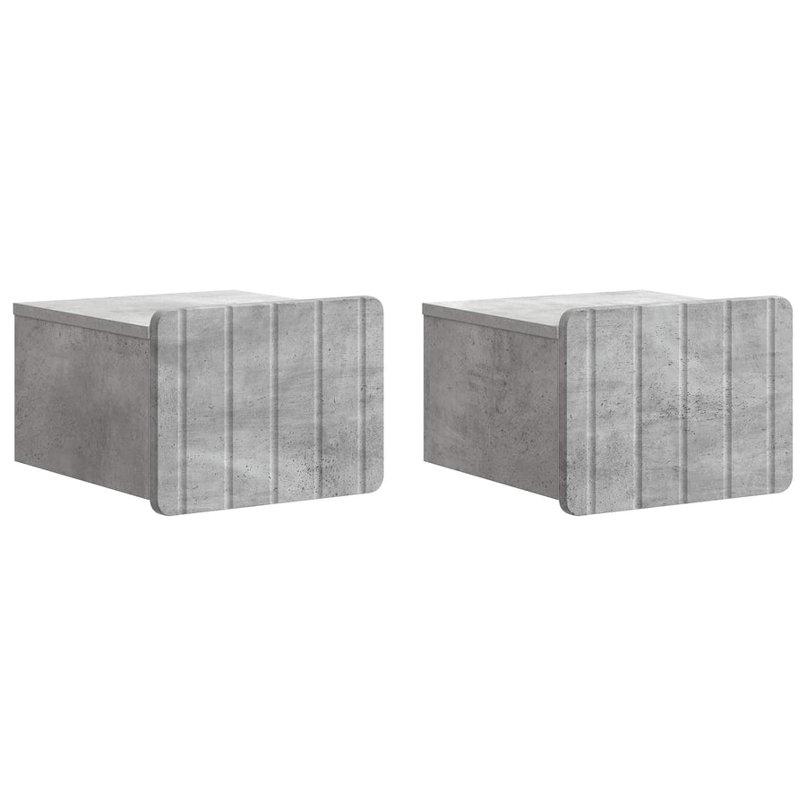 Wandbeugel Bedkast met lade 2 pcs Betongrijs 33 x 34,5 x 24 cm