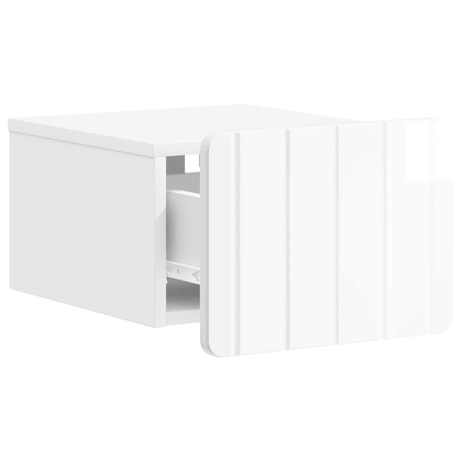Wandbeugel Bedkast Hoogglans Wit 33 x 34,5 x 24 cm Bewerkt hout