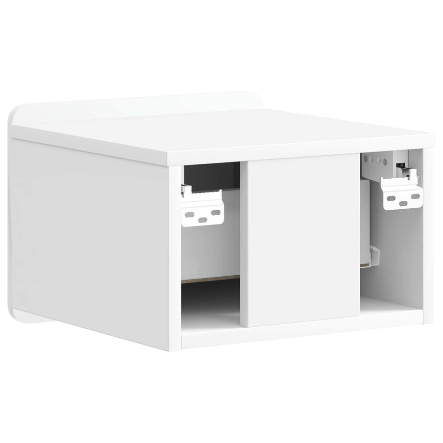 Wandbeugel Bedkast Hoogglans Wit 33 x 34,5 x 24 cm Bewerkt hout