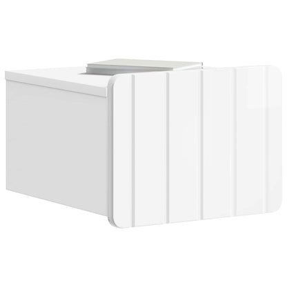 Wandbeugel Bedkast Hoogglans Wit 33 x 34,5 x 24 cm Bewerkt hout
