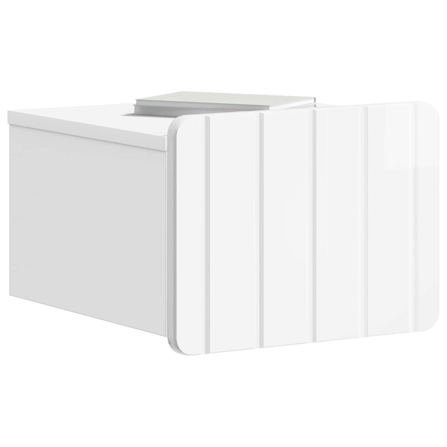Wandbeugel Bedkast Hoogglans Wit 33 x 34,5 x 24 cm Bewerkt hout