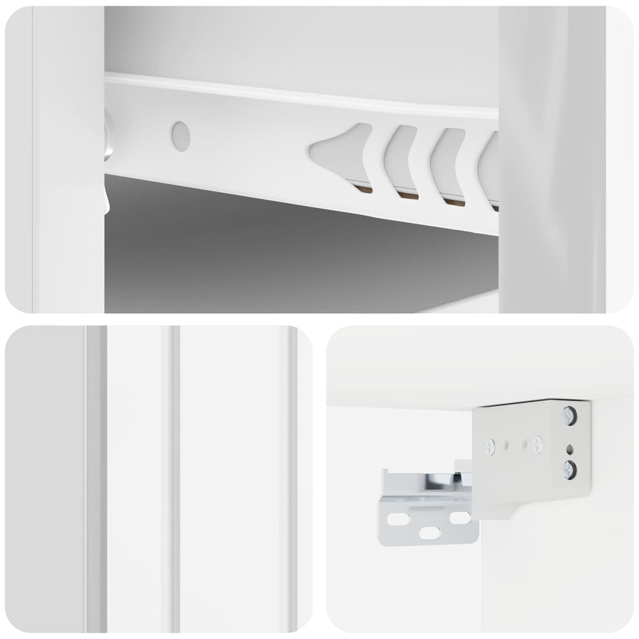 Wandbeugel Bedkast 2 pcs Hoogglans Wit 33 x 34,5 x 24 cm