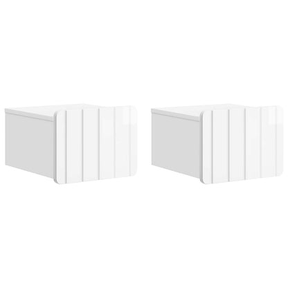 Wandbeugel Bedkast 2 pcs Hoogglans Wit 33 x 34,5 x 24 cm