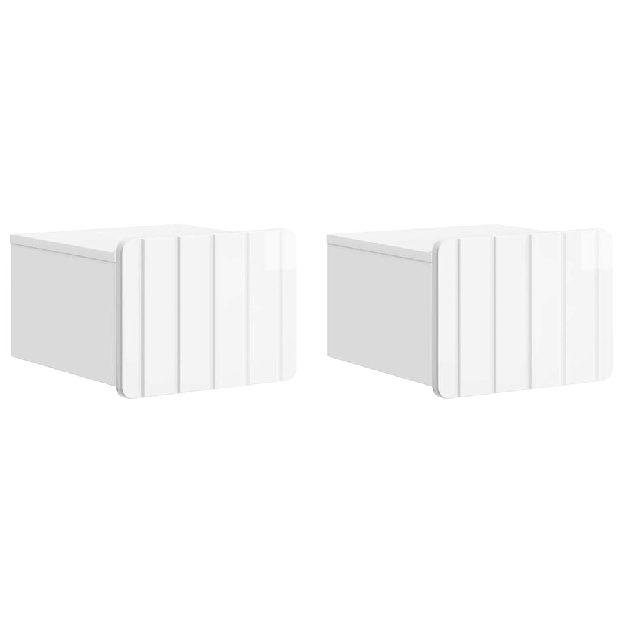 Wandbeugel Bedkast 2 pcs Hoogglans Wit 33 x 34,5 x 24 cm