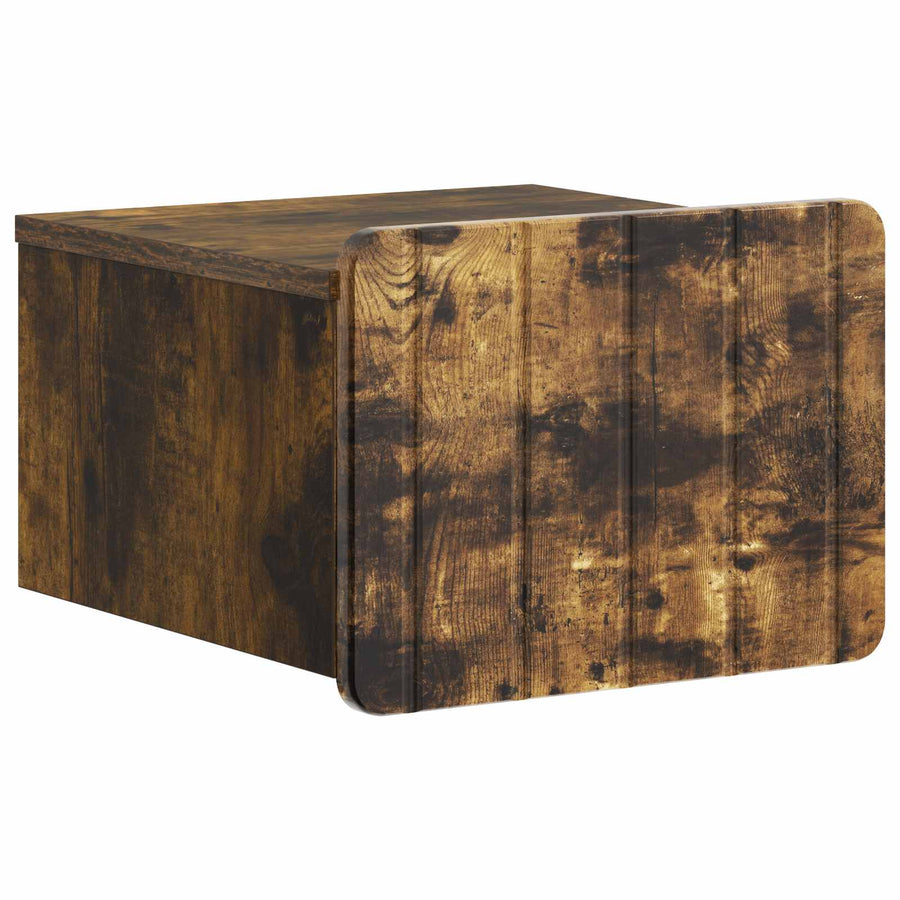Wandbeugel Bedkast Gerookt eiken 33 x 34,5 x 24 cm Bewerkt hout