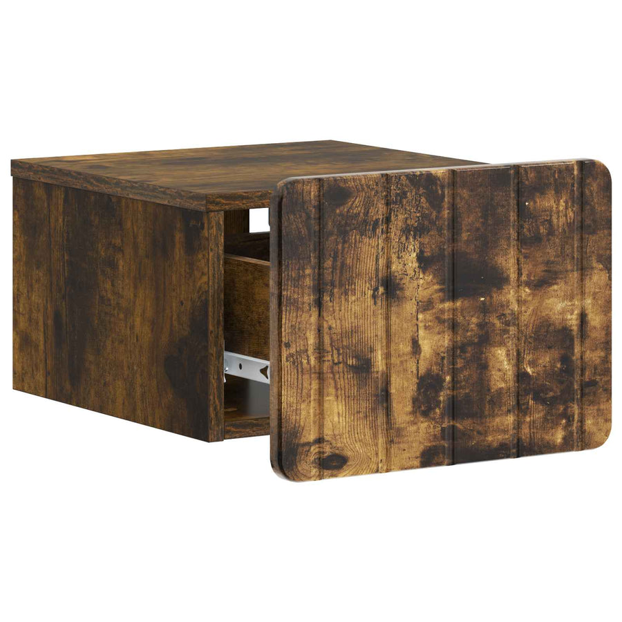 Wandbeugel Bedkast Gerookt eiken 33 x 34,5 x 24 cm Bewerkt hout