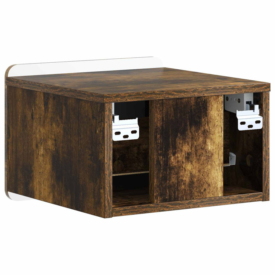 Wandbeugel Bedkast Gerookt eiken 33 x 34,5 x 24 cm Bewerkt hout