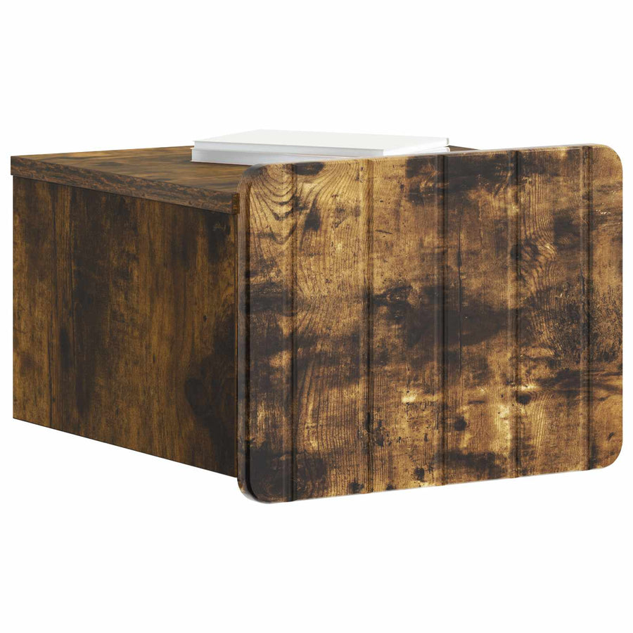 Wandbeugel Bedkast Gerookt eiken 33 x 34,5 x 24 cm Bewerkt hout