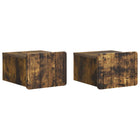 Wall Bracket Folding Bed 2 pcs Smoked Oak 33 x 34.5 x 24 cm