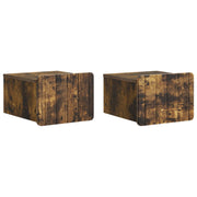 Nachtkastjes set 2 stuks gerookt eiken 33x34,5x24 cm