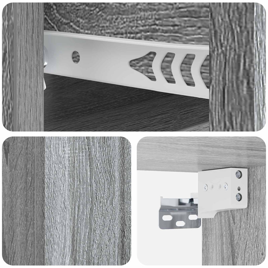 Wandbeugel Bedkast Grijs sonoma 33 x 34,5 x 24 cm Bewerkt hout