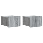 Wandkast 2 stuks 33x34,5x24 cm grijs sonoma
