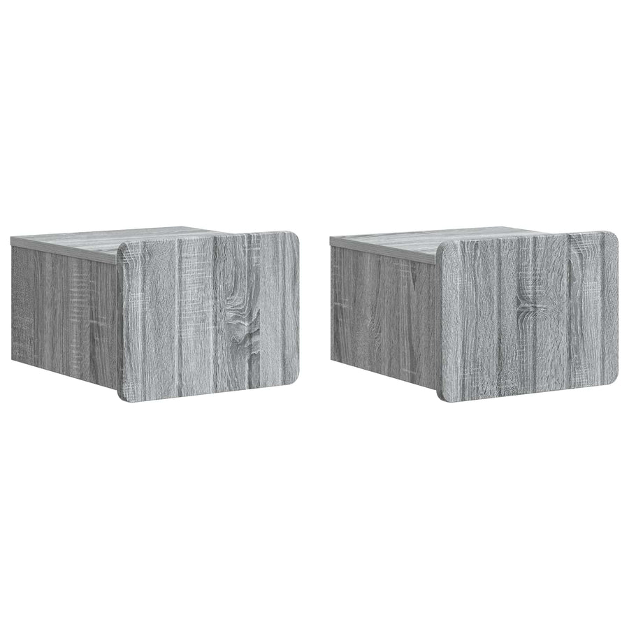 Wandbeugel Bedkast 2 pcs Grijs sonoma 33 x 34,5 x 24 cm