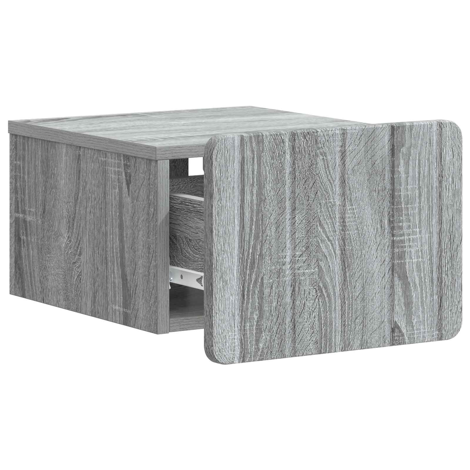 Wandbeugel Bedkast 2 pcs Grijs sonoma 33 x 34,5 x 24 cm