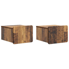 Wandbeugel Bedkast met lade 2 pcs Oud hout 33 x 34,5 x 24 cm