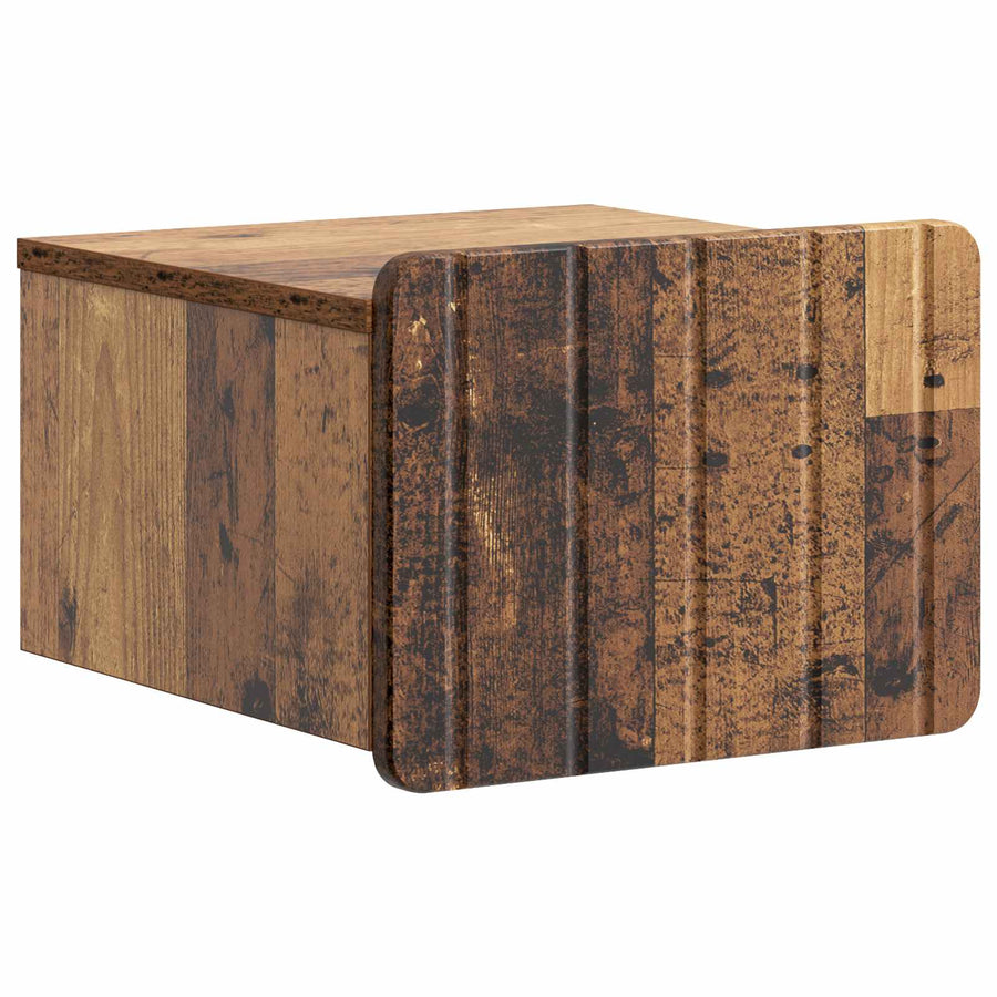 Wandbeugel Bedkast met lade 2 pcs Oud hout 33 x 34,5 x 24 cm