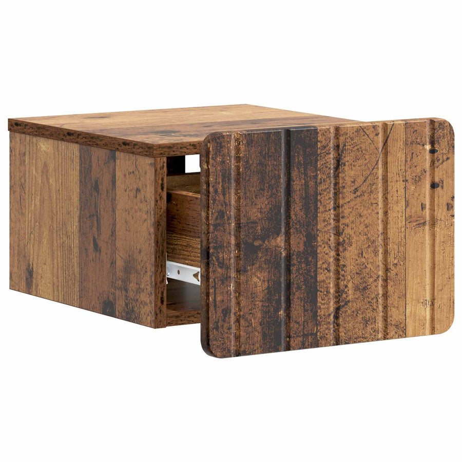 Wandbeugel Bedkast met lade 2 pcs Oud hout 33 x 34,5 x 24 cm