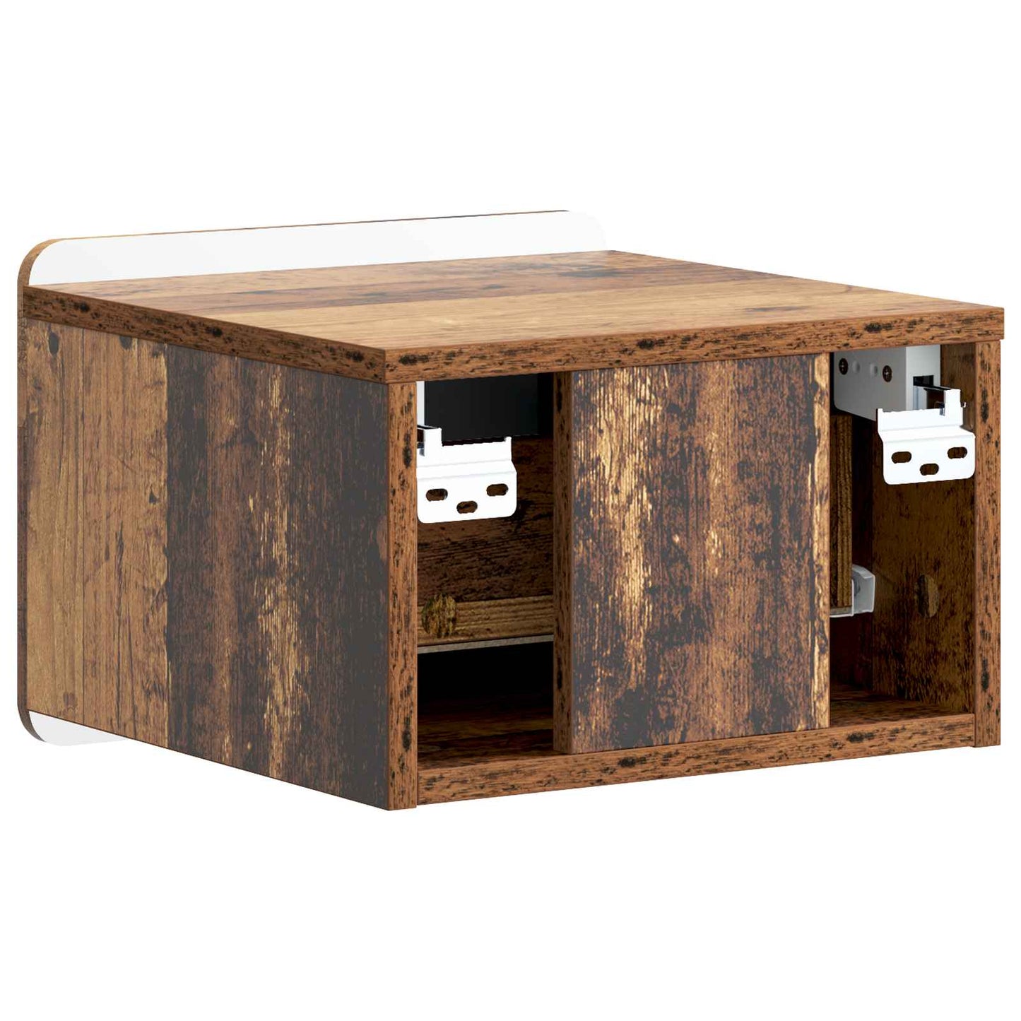 Wandbeugel Bedkast met lade 2 pcs Oud hout 33 x 34,5 x 24 cm