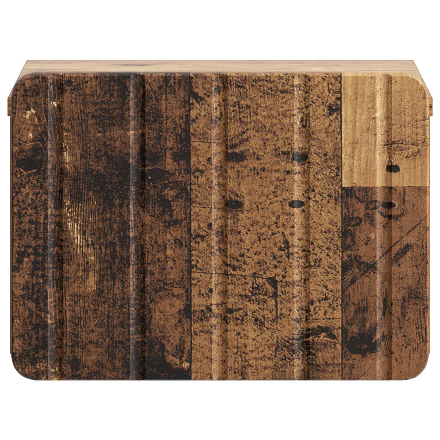 Wandbeugel Bedkast met lade 2 pcs Oud hout 33 x 34,5 x 24 cm