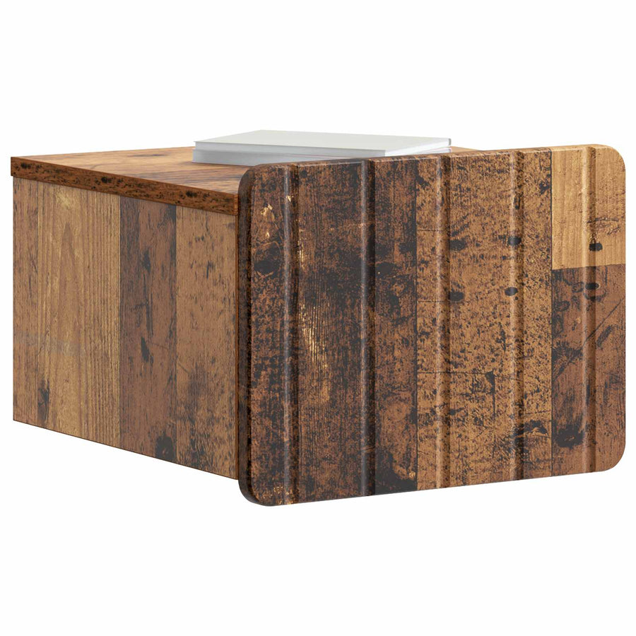 Wandbeugel Bedkast met lade 2 pcs Oud hout 33 x 34,5 x 24 cm