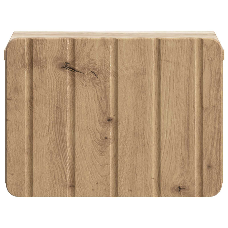 Wandbeugel Bedkast met lade Artisanaal eiken 33 x 34,5 x 24 cm