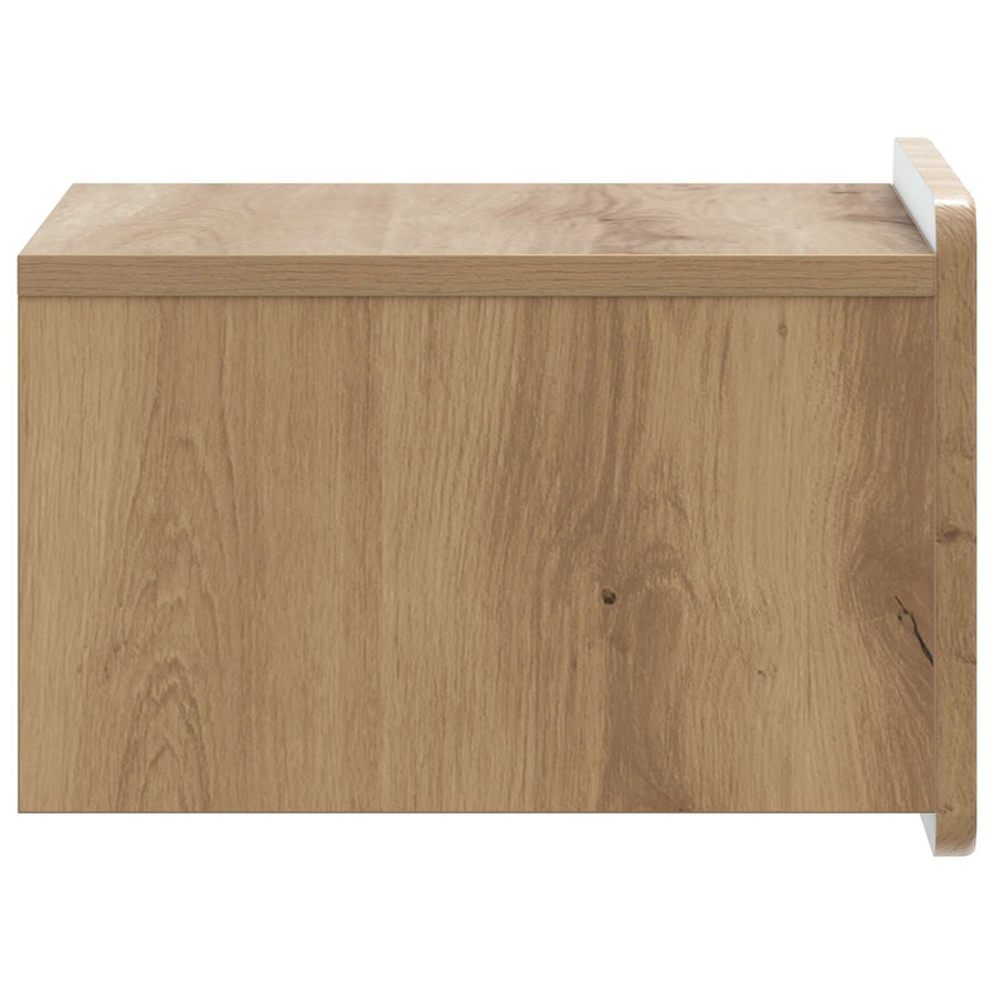 Wandbeugel Bedkast met lade Artisanaal eiken 33 x 34,5 x 24 cm