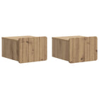 Wall Bracket Bed Cabinet 2 pcs Artisanal Oak 33 x 34.5 x 24 cm