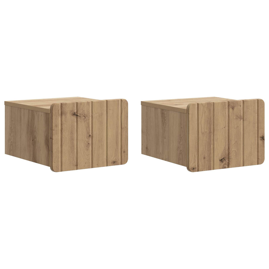 Wandbeugel Bedkast 2 pcs Artisanaal eiken 33 x 34,5 x 24 cm