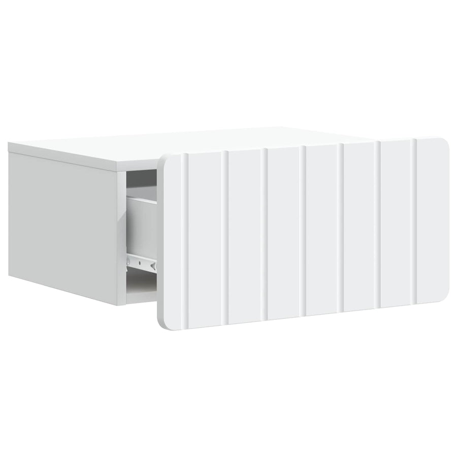 Wandbeugel Bedkast met lade Wit 49 x 34,5 x 24 cm Bewerkt hout