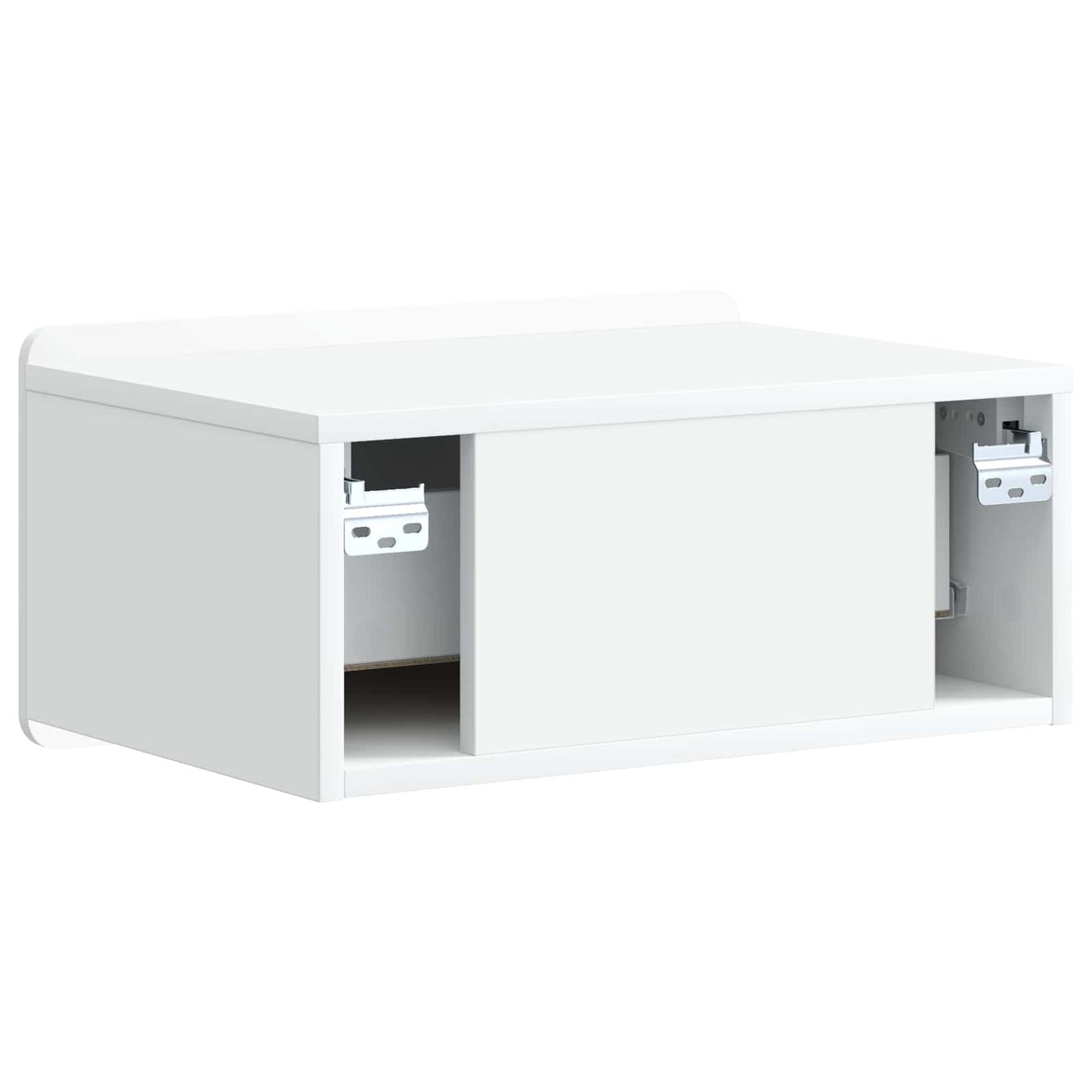 Wandbeugel Bedkast met lade Wit 49 x 34,5 x 24 cm Bewerkt hout