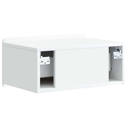 Wandbeugel Bedkast met lade Wit 49 x 34,5 x 24 cm Bewerkt hout