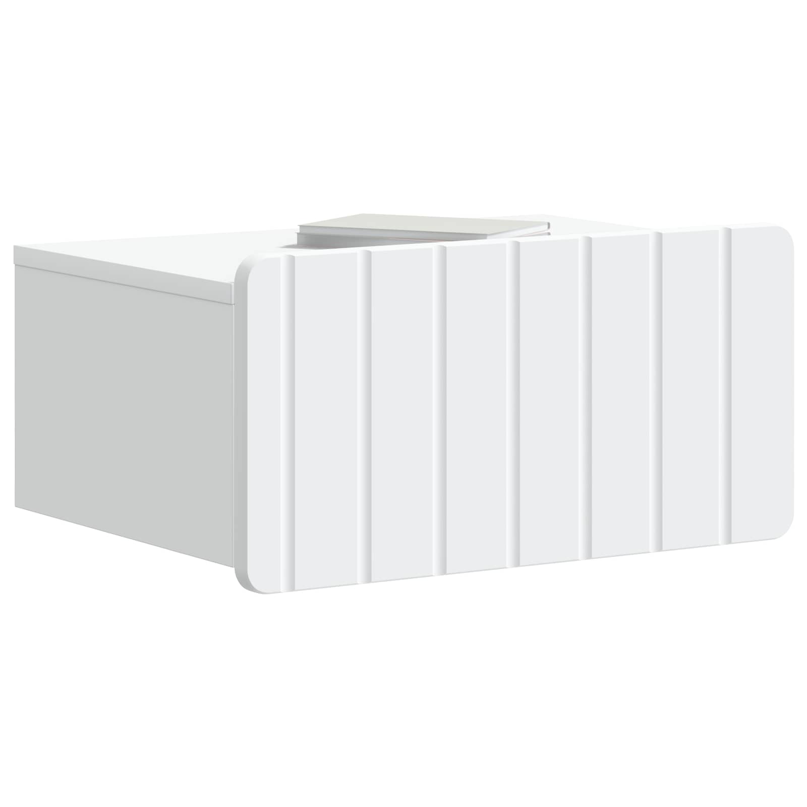 Wandbeugel Bedkast met lade Wit 49 x 34,5 x 24 cm Bewerkt hout