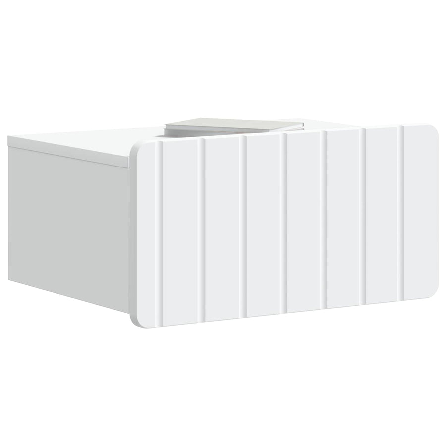 Wandbeugel Bedkast met lade Wit 49 x 34,5 x 24 cm Bewerkt hout