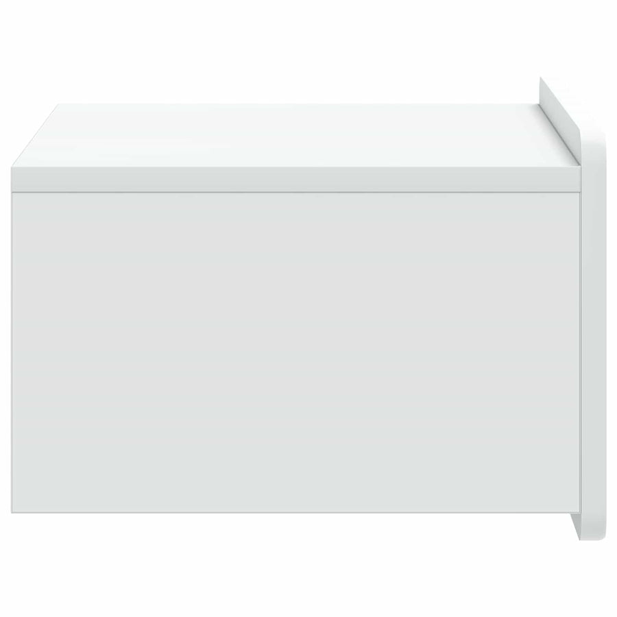 Wandbeugel Bedkast met lade Wit 49 x 34,5 x 24 cm Bewerkt hout