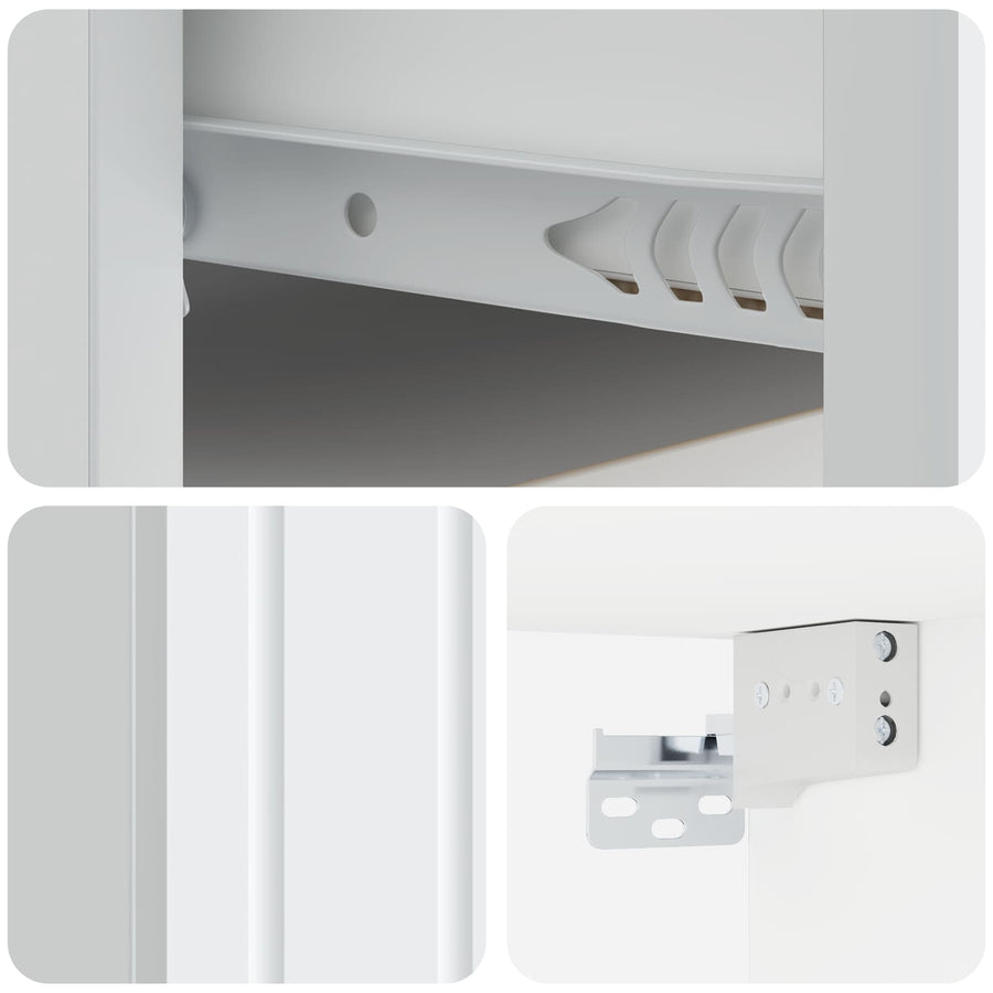 Wandbeugel Bedkast 2 pcs Wit 49 x 34,5 x 24 cm Bewerkt hout