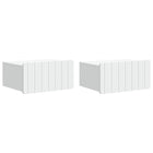Nachtkastje 2 stuks wit 49x34,5x24 cm bewerkt hout