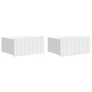 Nachtkastje 2 stuks wit 49x34,5x24 cm bewerkt hout
