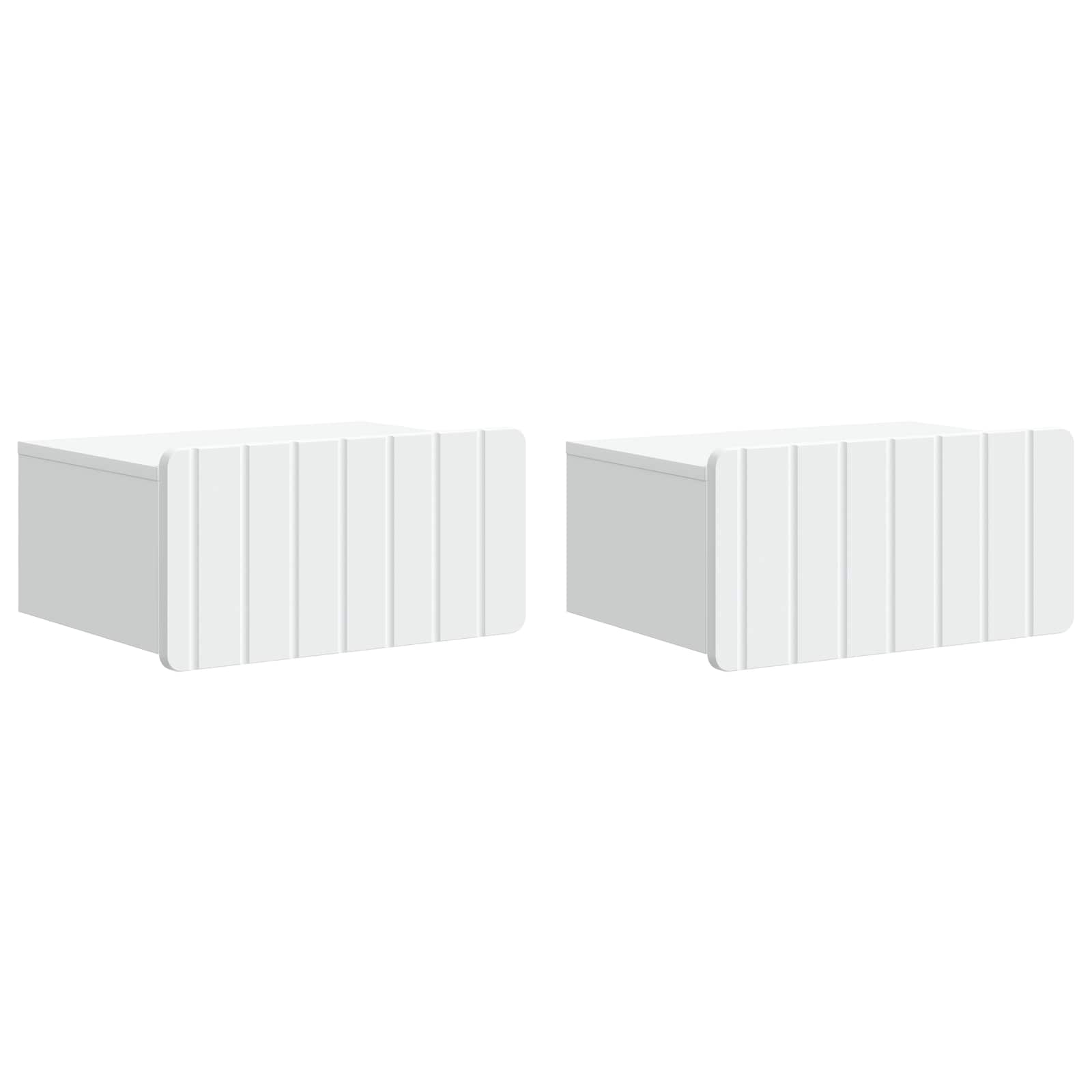Wandbeugel Bedkast 2 pcs Wit 49 x 34,5 x 24 cm Bewerkt hout