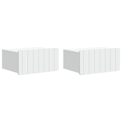 Wandbeugel Bedkast 2 pcs Wit 49 x 34,5 x 24 cm Bewerkt hout