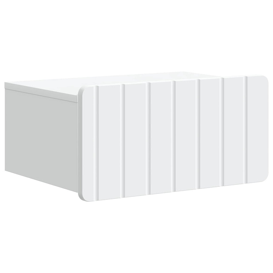 Wandbeugel Bedkast 2 pcs Wit 49 x 34,5 x 24 cm Bewerkt hout
