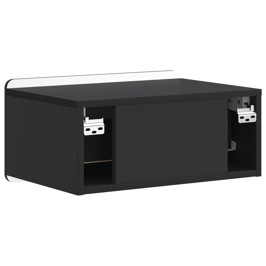 Wandbeugel Bedkast Zwart 49 x 34,5 x 24 cm Bewerkt hout