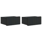 Nachtkastje 2 stuks zwart 49x34,5x24 cm bewerkt hout