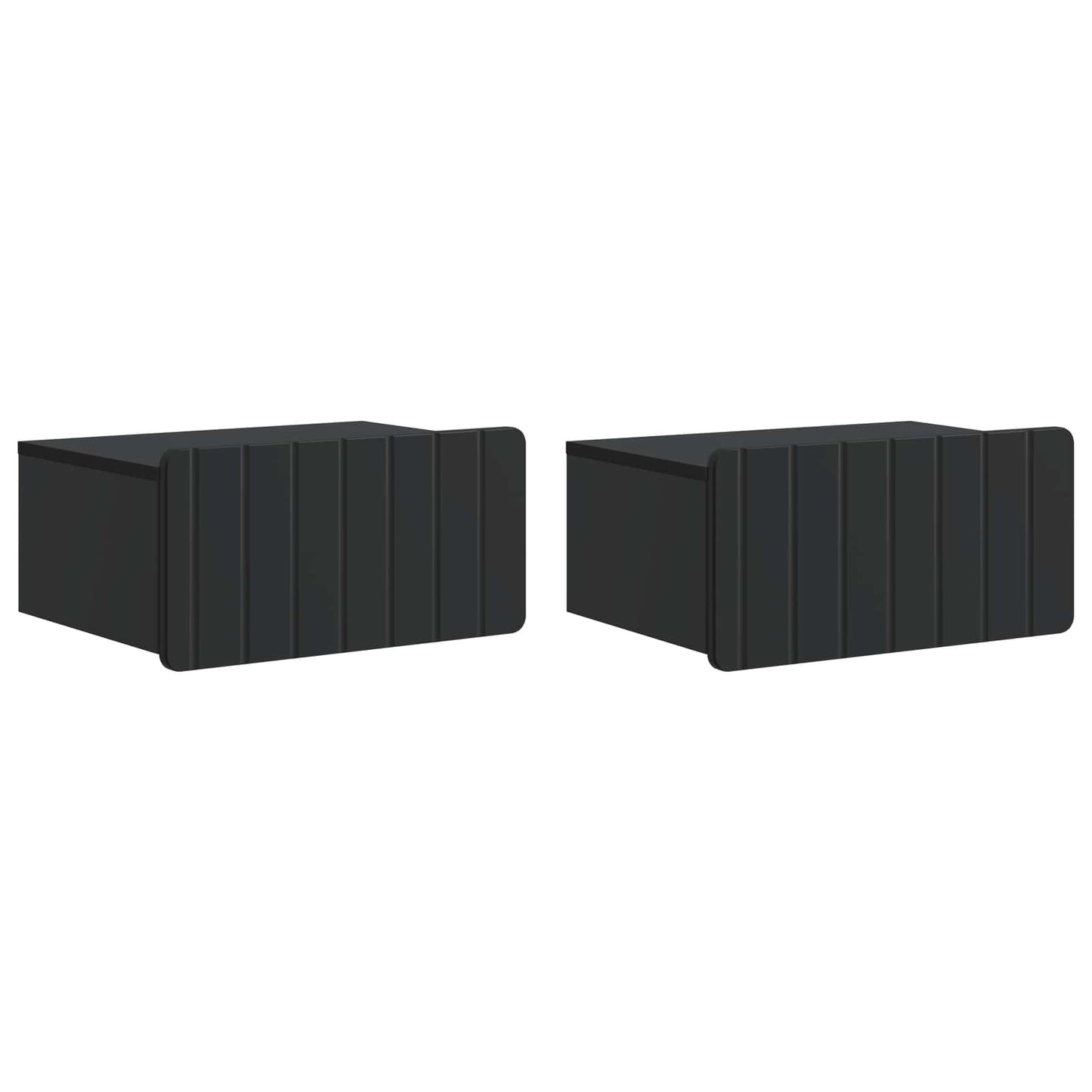 Wandbeugel Bedkast 2 pcs Zwart 49 x 34,5 x 24 cm Bewerkt hout