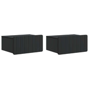 Nachtkastje 2 stuks zwart 49x34,5x24 cm bewerkt hout