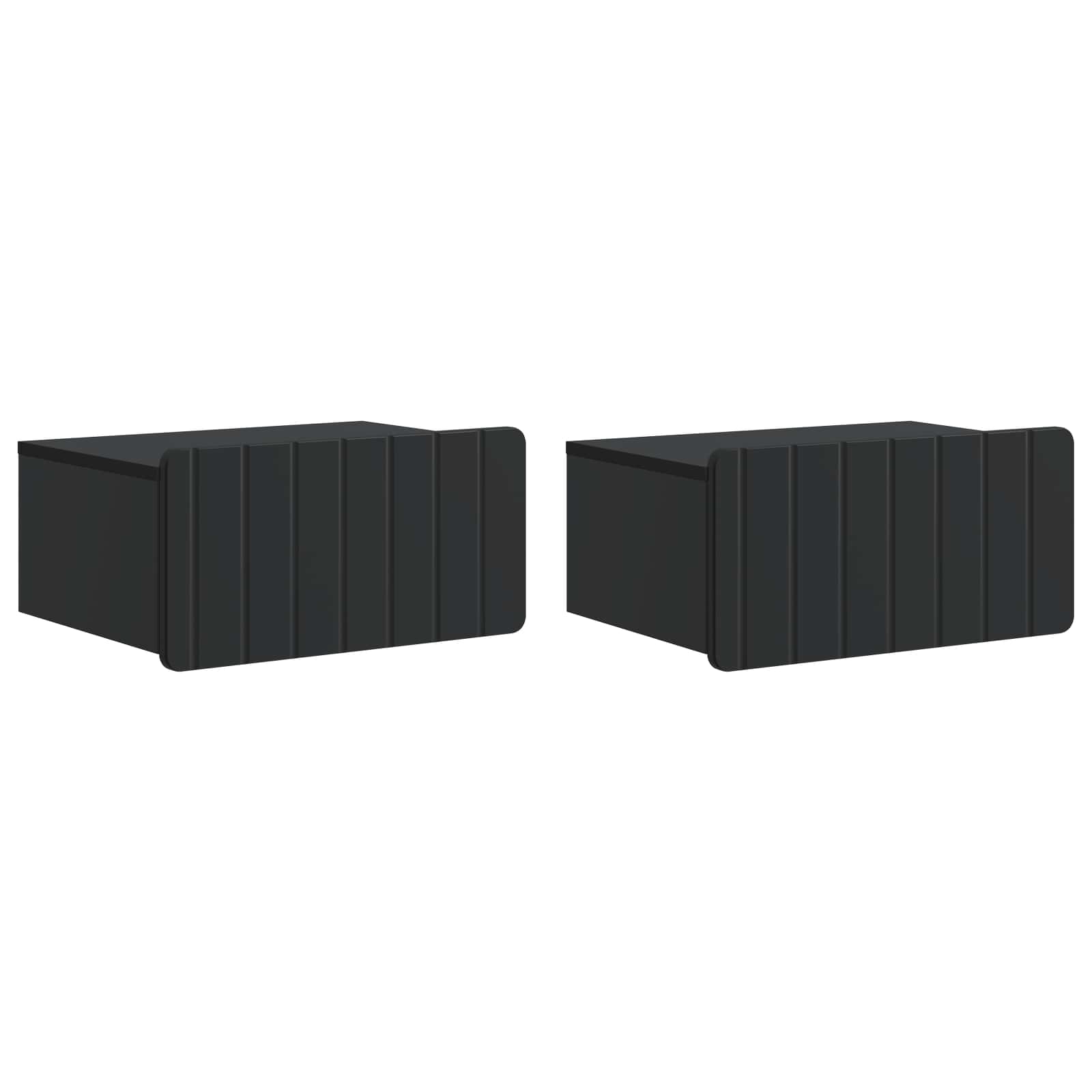 Wandbeugel Bedkast 2 pcs Zwart 49 x 34,5 x 24 cm Bewerkt hout