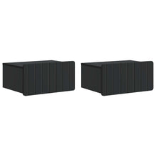 Wandbeugel Bedkast 2 pcs Zwart 49 x 34,5 x 24 cm Bewerkt hout