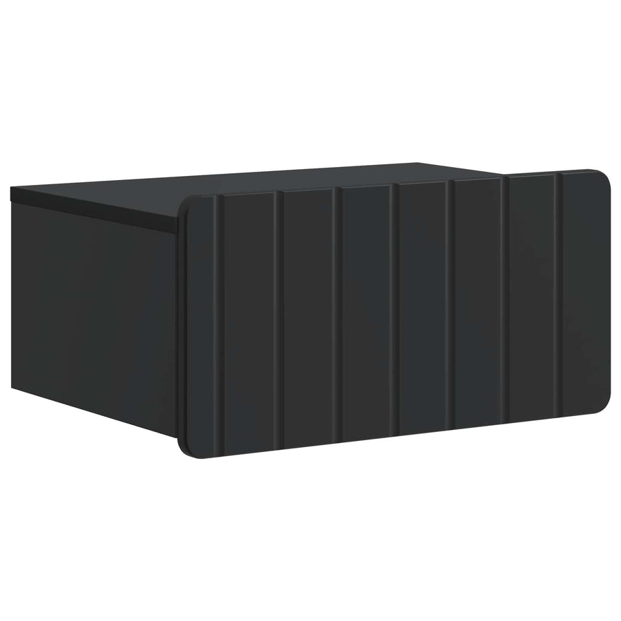 Wandbeugel Bedkast 2 pcs Zwart 49 x 34,5 x 24 cm Bewerkt hout