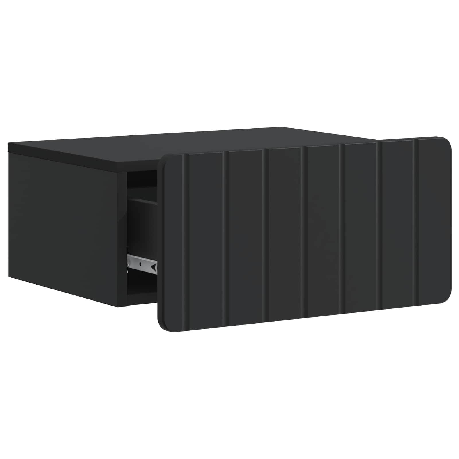 Wandbeugel Bedkast 2 pcs Zwart 49 x 34,5 x 24 cm Bewerkt hout