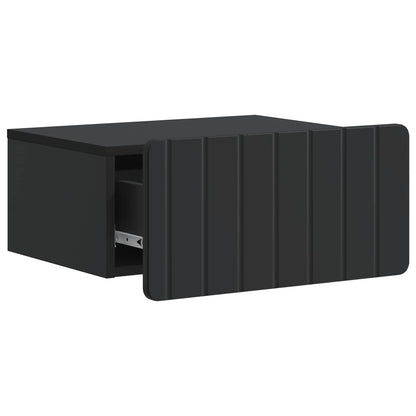 Wandbeugel Bedkast 2 pcs Zwart 49 x 34,5 x 24 cm Bewerkt hout